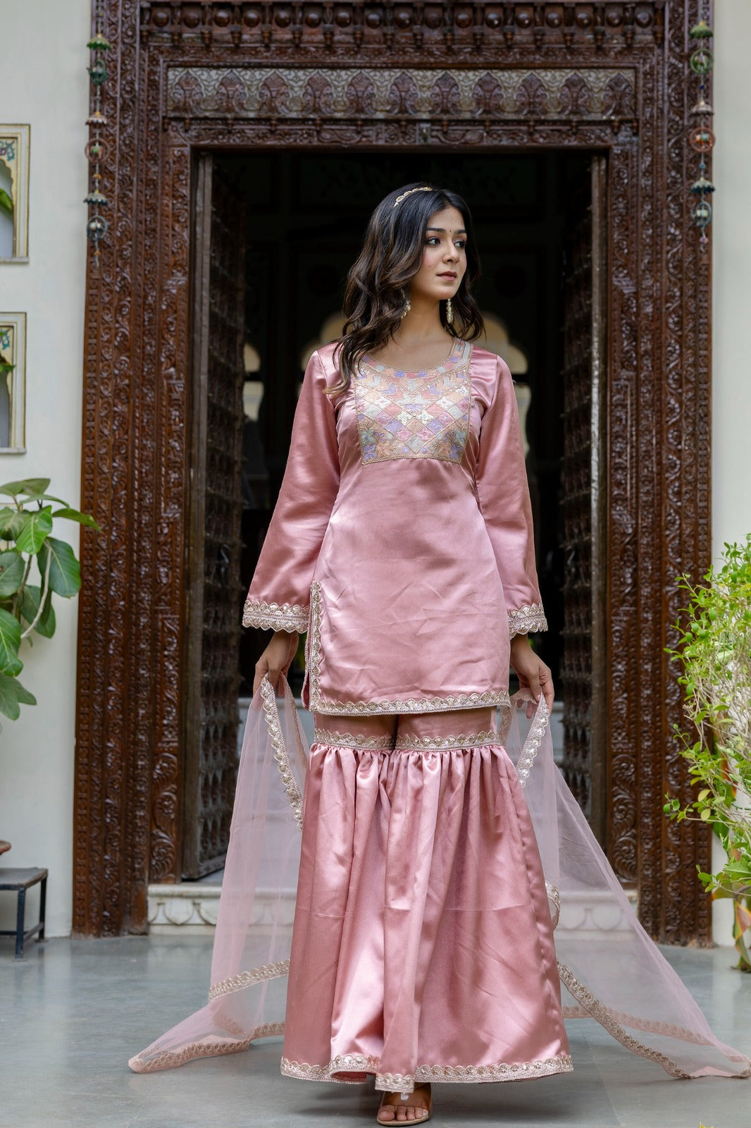Aamira Rose Satin Sharara Set
