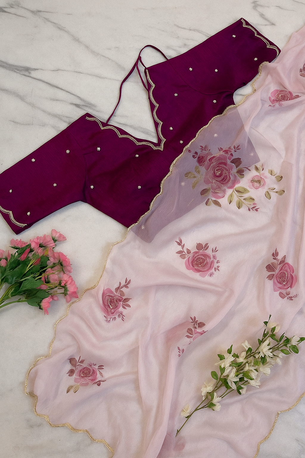 Zoyra Floral Organza Saree