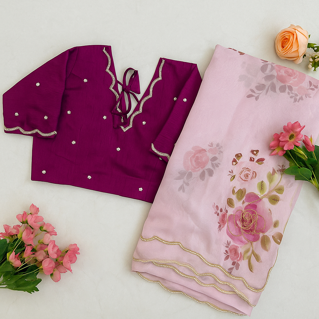 Zoyra Floral Organza Saree