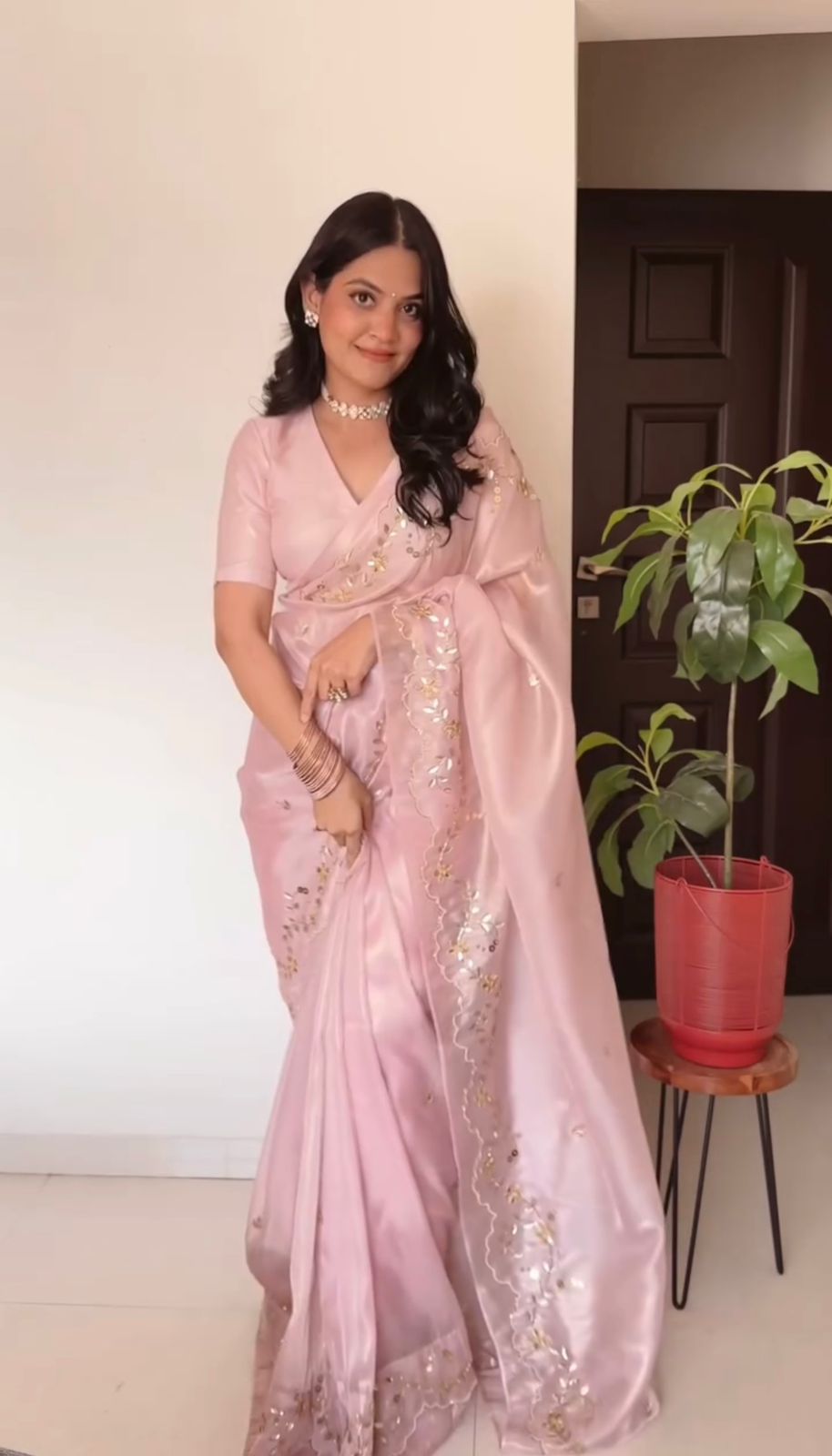 Gulnoor Hand Embroidered Saree