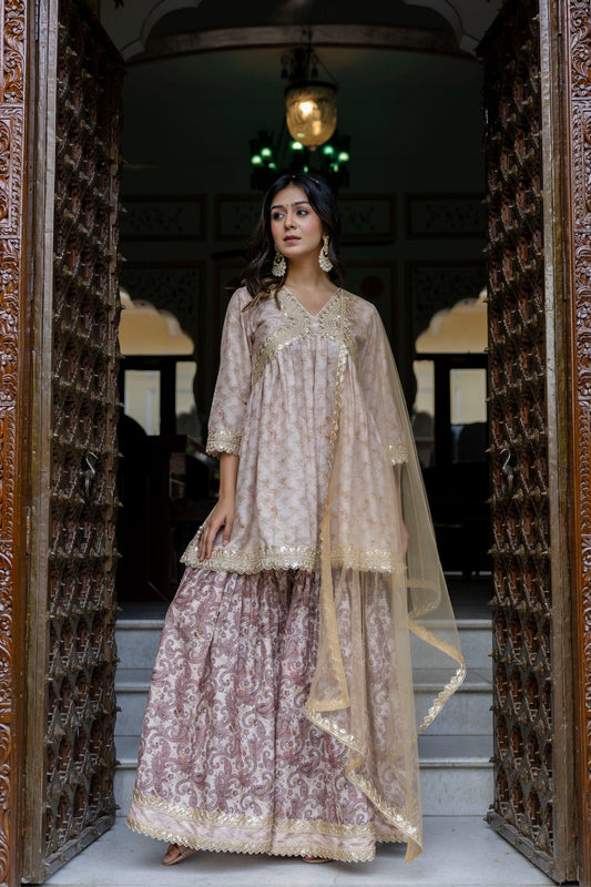 Aaralya Pastel Printed Sharara Set