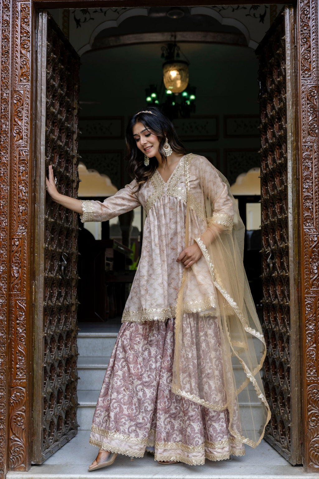 Aaralya Pastel Printed Sharara Set