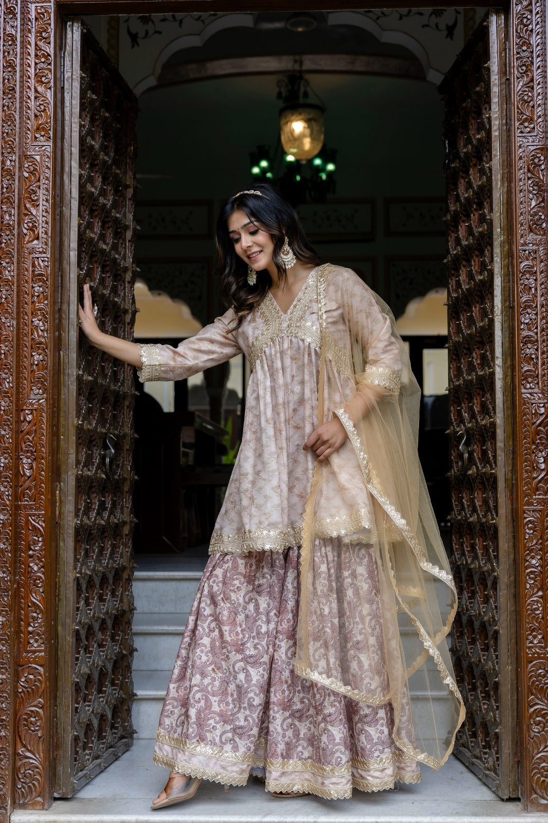 Aaralya Pastel Printed Sharara Set
