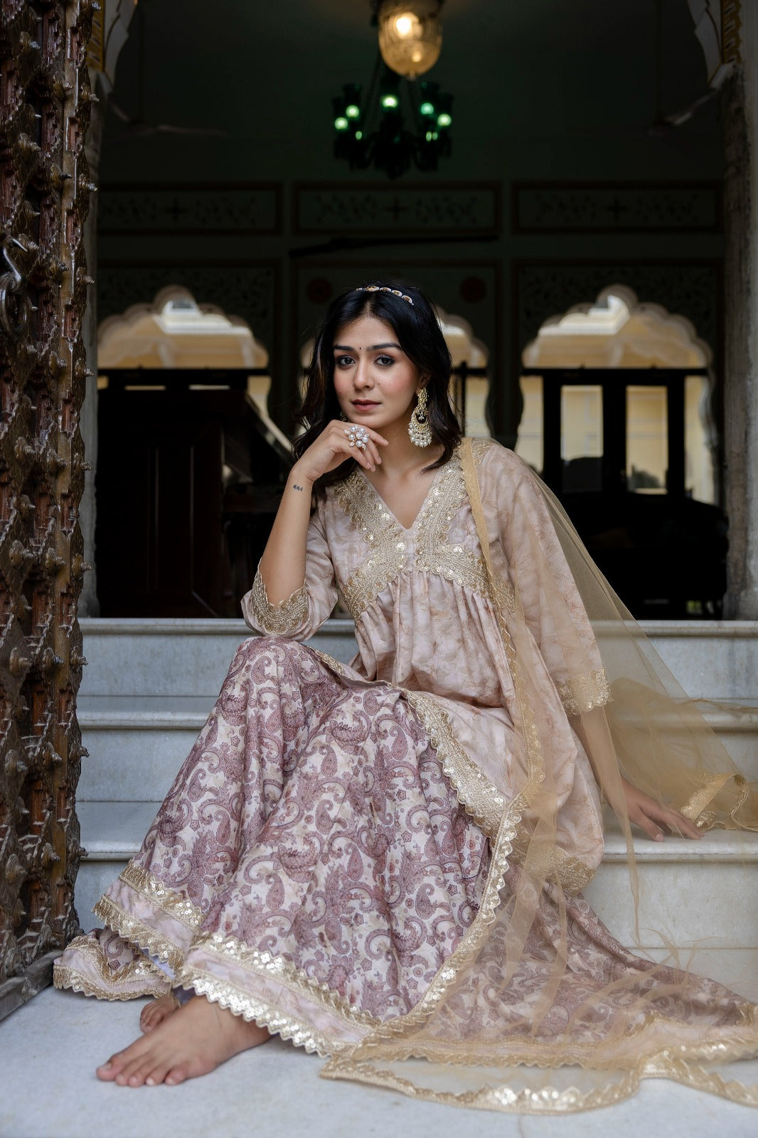 Aaralya Pastel Printed Sharara Set