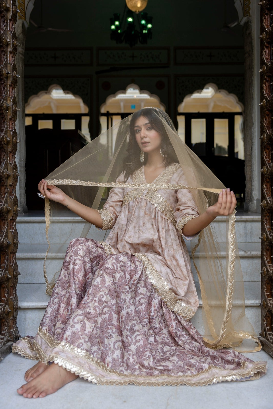 Aaralya Pastel Printed Sharara Set