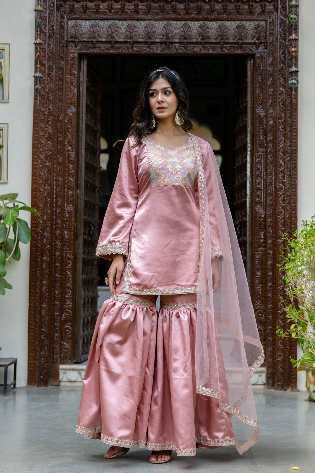 Aamira Rose Satin Sharara Set