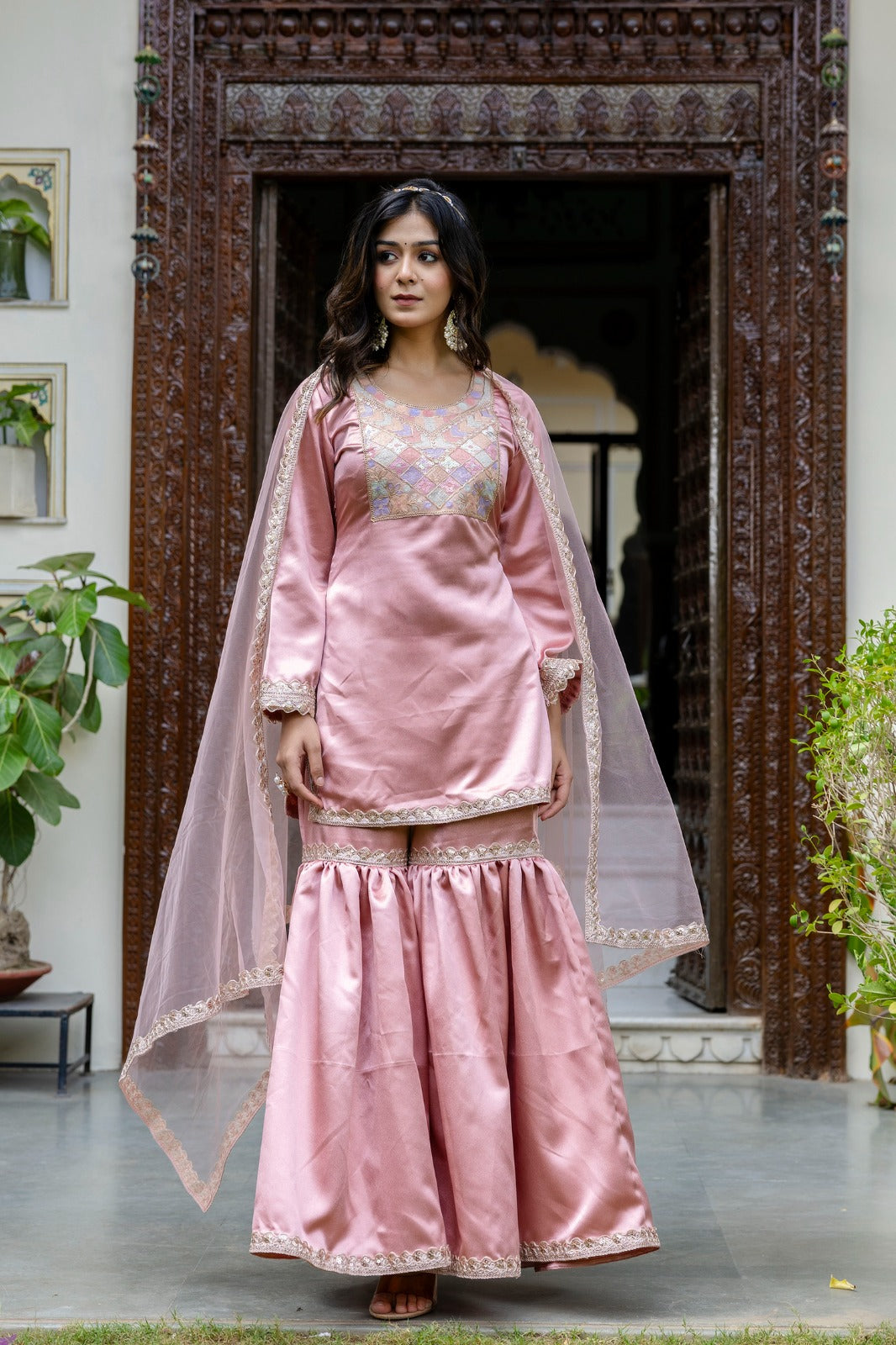 Aamira Rose Satin Sharara Set
