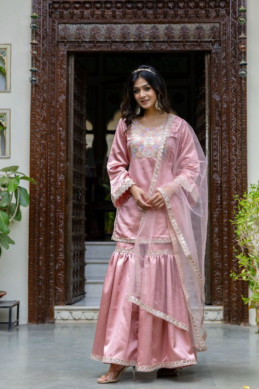 Aamira Rose Satin Sharara Set