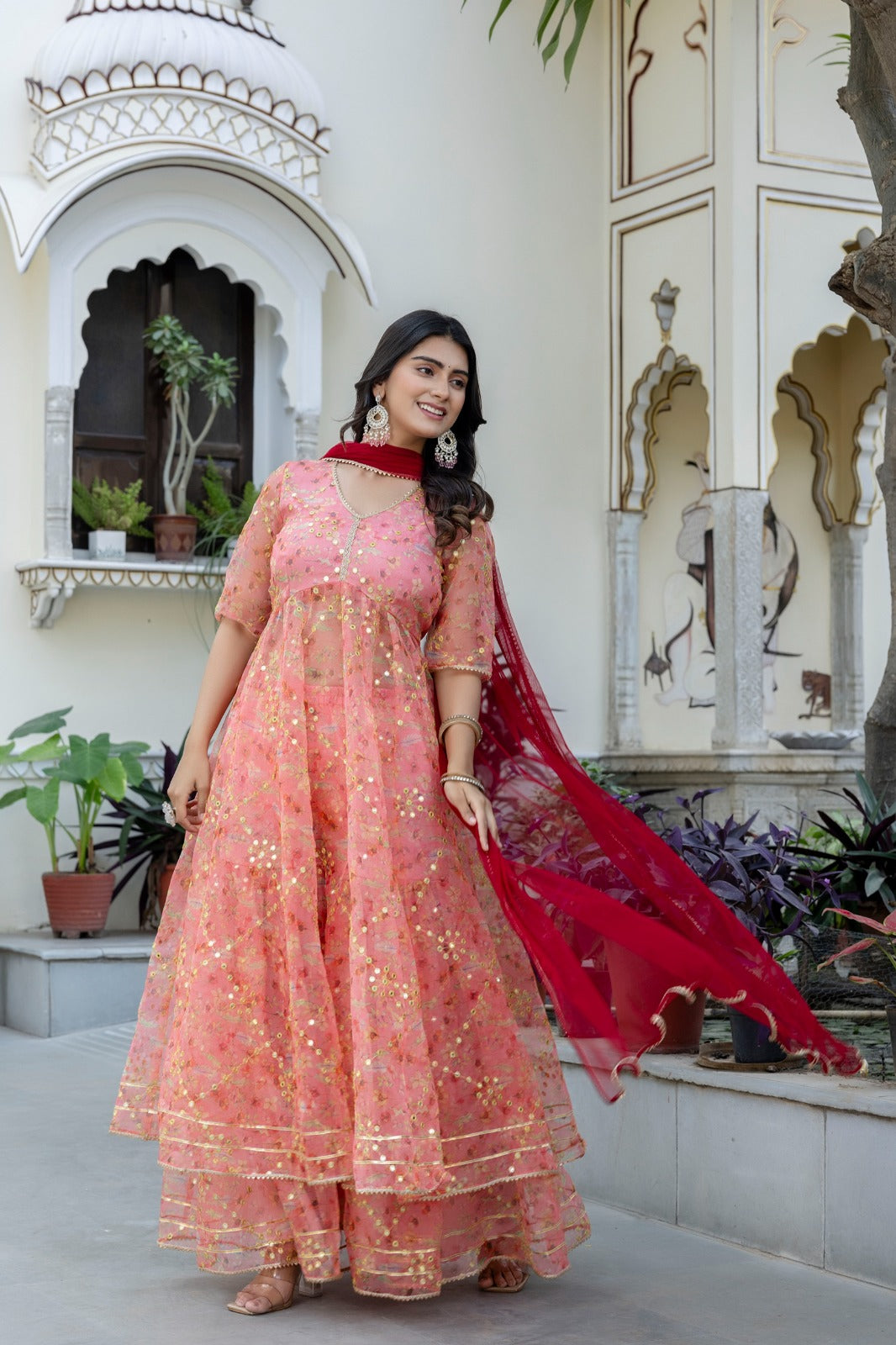 Myra Mirror Anarkali Sharara Set