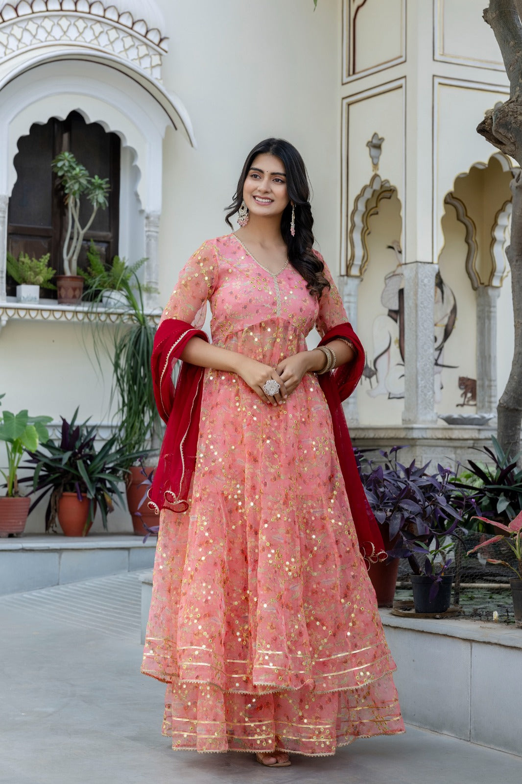Myra Mirror Anarkali Sharara Set