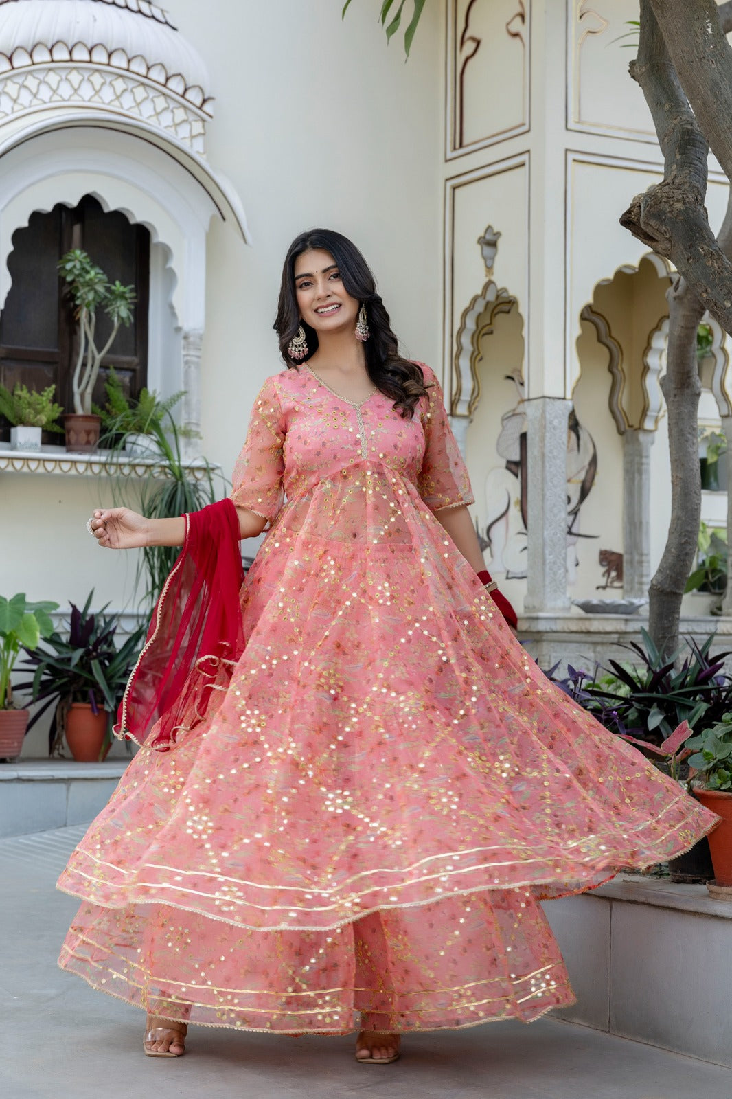 Myra Mirror Anarkali Sharara Set