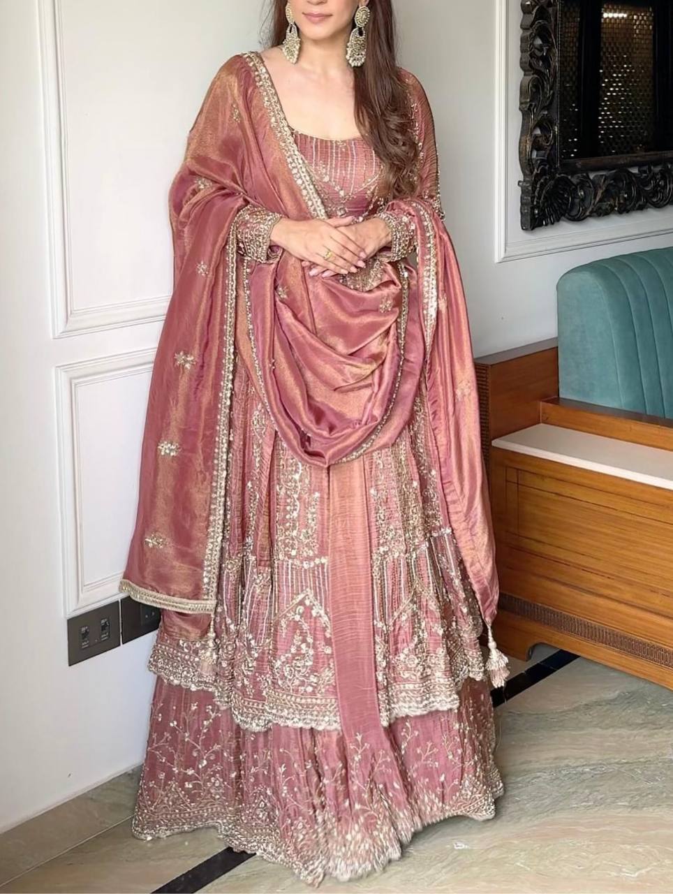 Ishleen Sequin Embroidered Sharara Set
