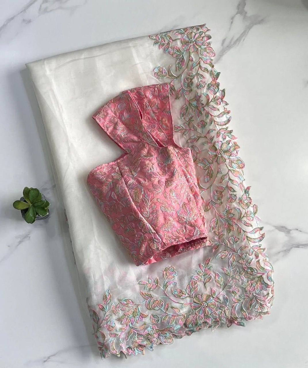 Roseloom Embroidered Saree